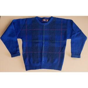 Vintage Cambridge Classics Sweater Men's Large 90s Argyle Geometric Wool Blend